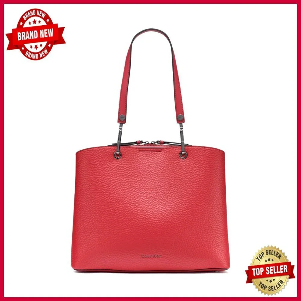 Triple Compartment Vegan Leather Tote Shoulder Bag Travel Essential
